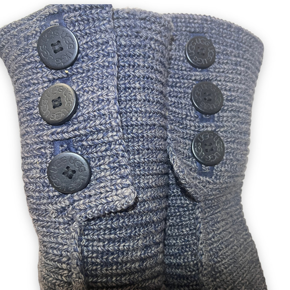 UGG Australia Classic 5819 Cardy Blue/Gray Knit Sweater Boots Sz 7 - Picture 5 of 11